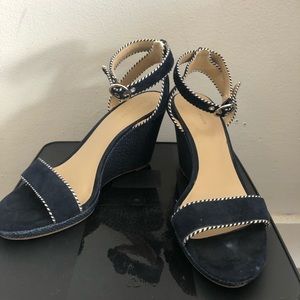 Ann Taylor suede wedge heels